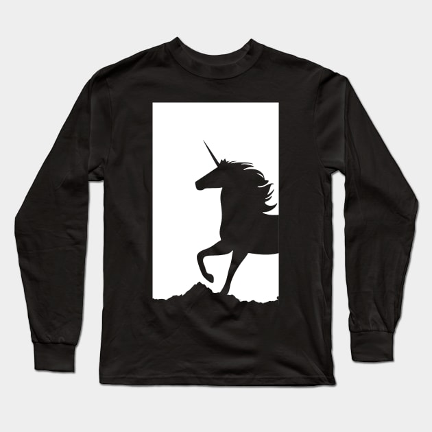 Unicorn Design - Unicorn Gift - I love Unicorns Illustration Unicorn Art Long Sleeve T-Shirt by ballhard